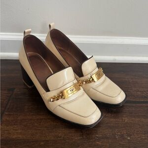 Tory Burch Cream Heels with Gold Accent Women’s 8M